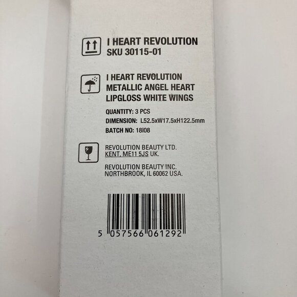 I Heart Revolution Metallic Angel Heart, White Wings Lip-Gloss Pack Of 3 Pcs - Picture 2 of 5